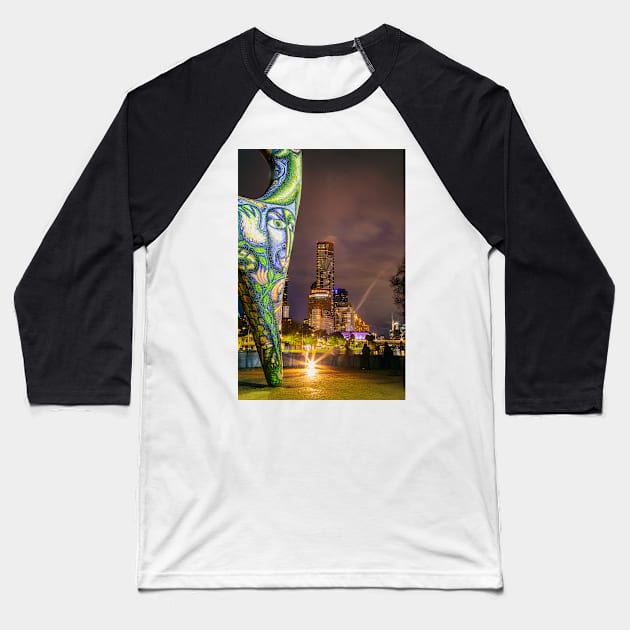 Angel watching over Melbourne City Baseball T-Shirt by Design A Studios